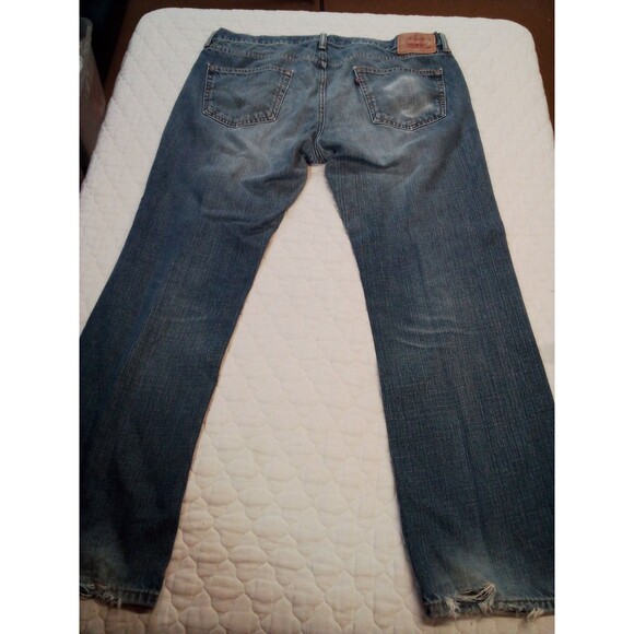 Men's Levi Denim Jeans Style 559 Relaxed Straight Size 36 X 32 Worn See Pics - Picture 4 of 16
